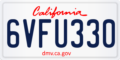 CA license plate 6VFU330