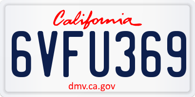 CA license plate 6VFU369