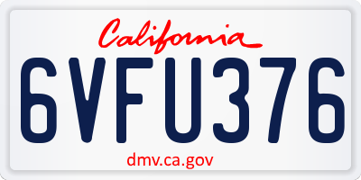 CA license plate 6VFU376