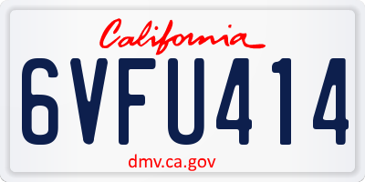 CA license plate 6VFU414