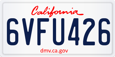 CA license plate 6VFU426