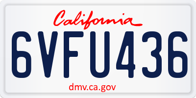 CA license plate 6VFU436