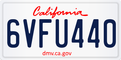CA license plate 6VFU440
