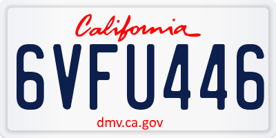CA license plate 6VFU446