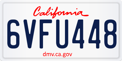 CA license plate 6VFU448