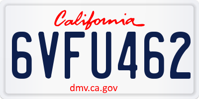CA license plate 6VFU462