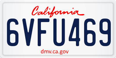 CA license plate 6VFU469