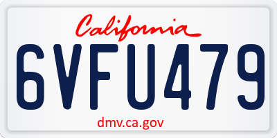 CA license plate 6VFU479
