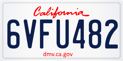 CA license plate 6VFU482