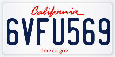 CA license plate 6VFU569