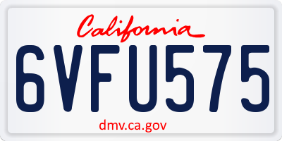 CA license plate 6VFU575