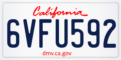 CA license plate 6VFU592
