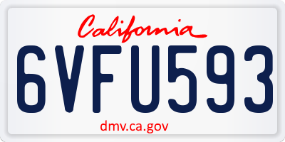 CA license plate 6VFU593