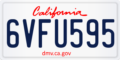 CA license plate 6VFU595