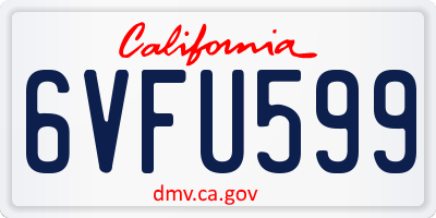 CA license plate 6VFU599