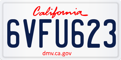 CA license plate 6VFU623