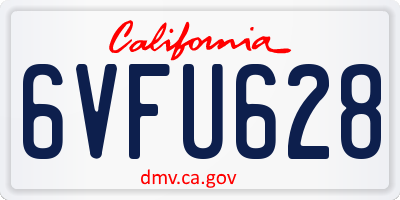 CA license plate 6VFU628