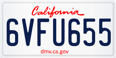 CA license plate 6VFU655