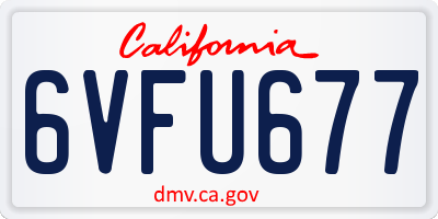 CA license plate 6VFU677