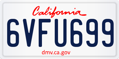 CA license plate 6VFU699