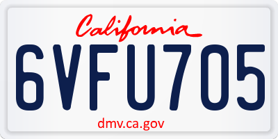 CA license plate 6VFU705