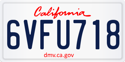 CA license plate 6VFU718
