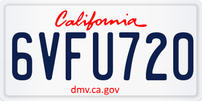 CA license plate 6VFU720
