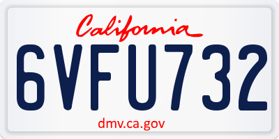 CA license plate 6VFU732