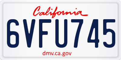 CA license plate 6VFU745