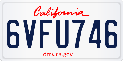 CA license plate 6VFU746