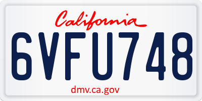 CA license plate 6VFU748