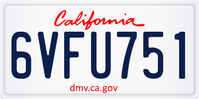 CA license plate 6VFU751