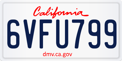 CA license plate 6VFU799