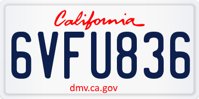 CA license plate 6VFU836