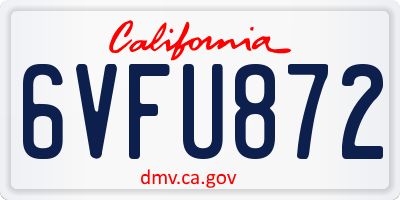 CA license plate 6VFU872