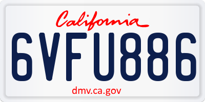 CA license plate 6VFU886