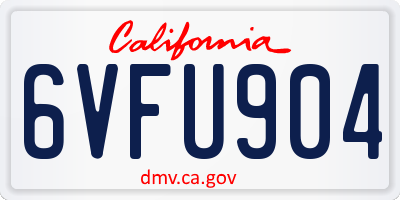 CA license plate 6VFU904