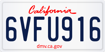 CA license plate 6VFU916