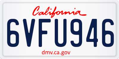 CA license plate 6VFU946