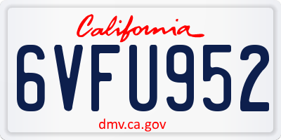 CA license plate 6VFU952