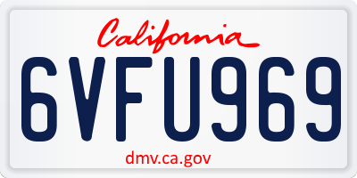 CA license plate 6VFU969