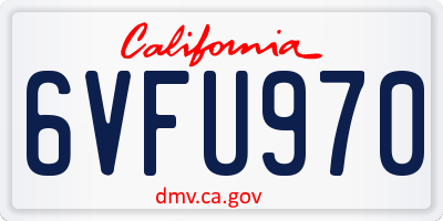 CA license plate 6VFU970
