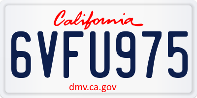 CA license plate 6VFU975