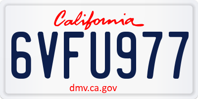 CA license plate 6VFU977