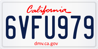 CA license plate 6VFU979