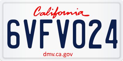 CA license plate 6VFV024