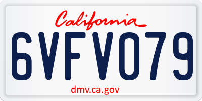 CA license plate 6VFV079