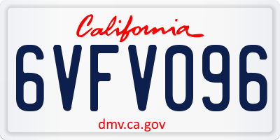 CA license plate 6VFV096