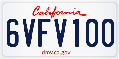 CA license plate 6VFV100