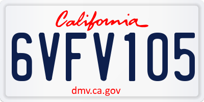CA license plate 6VFV105